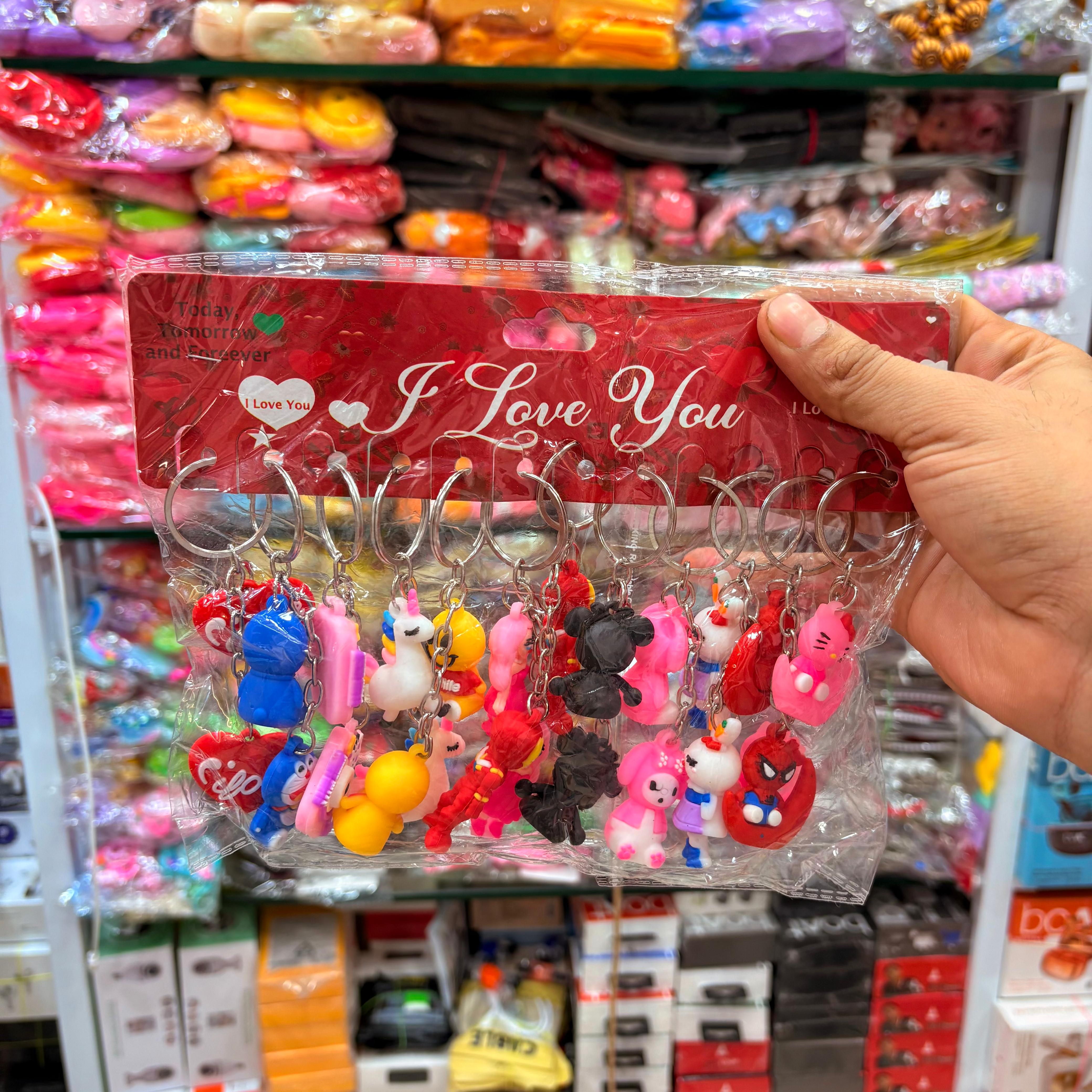 Cartoon Couple Dual Keychain